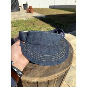 VTG 70s Levis Orange Tab Visor Hat Made in USA Strapback Denim Jeans Blue